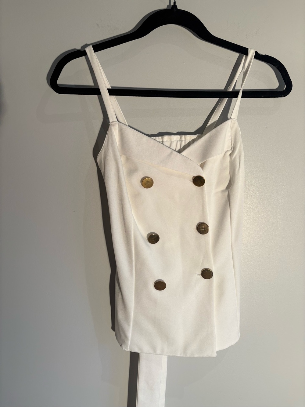 SOBE White Double Breasted Button Romper / Size Small